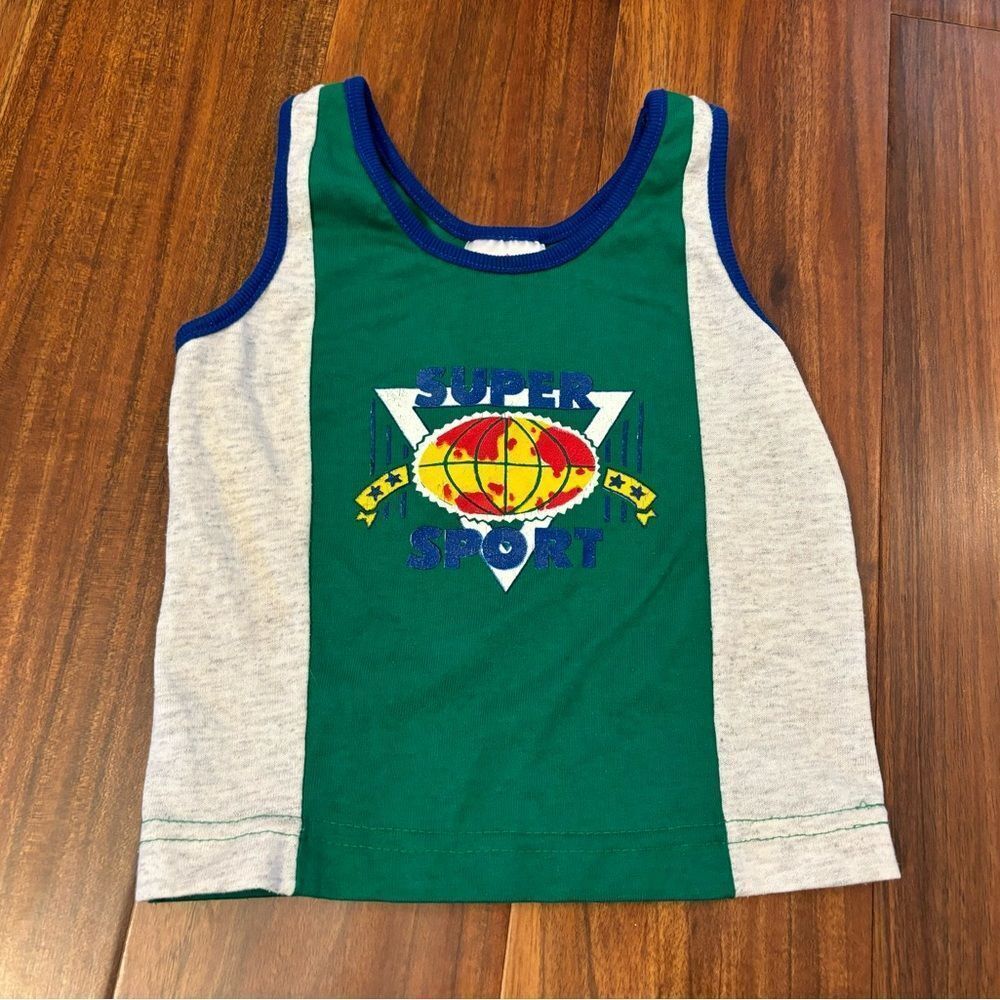 Kids & More Vintage green/grey Super Sport tank top